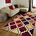 thumbnail image 4 of Viking Modern Polypropylene Geometric Trellis Indoor High Traffic Area Rug, (8'x10'), Red/Blue, 4 of 4