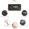 thumbnail image 3 of Wood Coffee Sign Coffee Bar Sign Wood Plaque Hanging Sign Coffee Station Wall Decor Rustic Wall Art for Front Door Home Farmhouse Kitchen Housewarming 12x6Inch Coffee Bar Love is Brewing DIY, 3 of 6