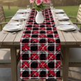 thumbnail image 4 of Red Geometric Table Runner 72 Inches, Black White Boho Bed Runner Dresser Scarves Tabletop for Indoor Outdoor Parties/Ceremony/Banquet, 14" x 72", 4 of 9