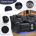 thumbnail image 6 of EBELLO 3-Piece Dual Motor Power Reclining Sofa Set, Reclining Chair and Loveseat, with Bluetooth, Wireless and Hidden Charging, Cup Holders, USB Ports, LED Strip and Storage, Black, 6 of 10