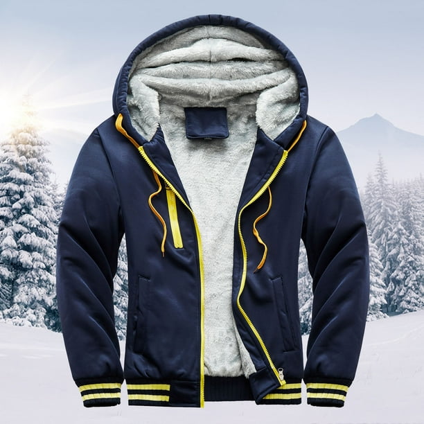 jovati Mens Sweater Jacket Mens Hoodie Winter Warm Villus Zipper Sweater Jacket Outwear Coat