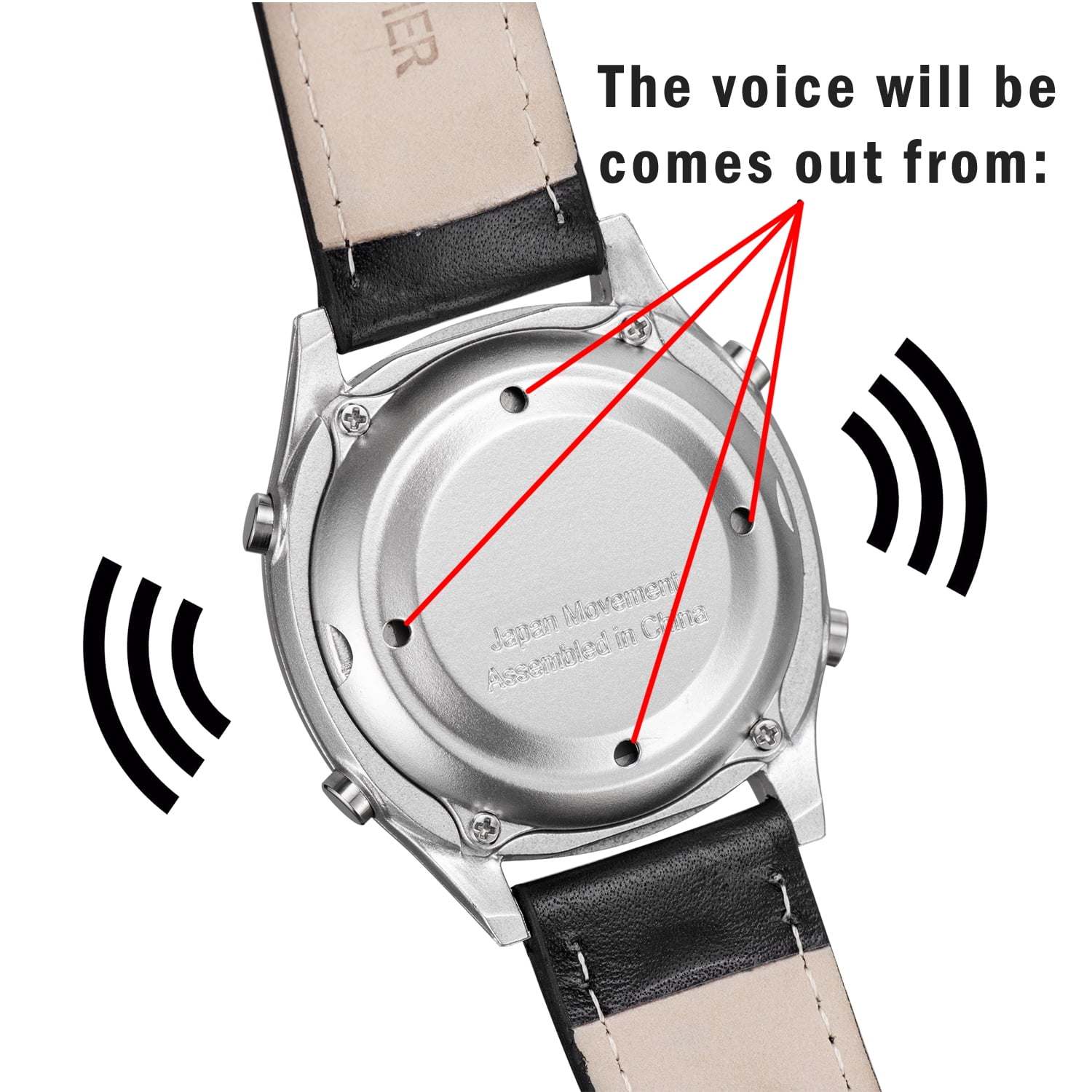 Atomic Talking Watch with Elastic Band for Blind Women Talking Watch English Speaking (Silver)