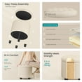 thumbnail image 2 of LEDREM Round Storage Ottoman - 17.7" Foot Rest with Hidden Storage, 330lb Capacity, Linen-Look Upholstery, Non-Slip Feet - for Living Room, Bedroom, Light Beige, 2 of 6