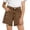 A-Brown, variant on Girls Vintage Denim Shorts High Waist Ripped Design With Pockets 5-15T