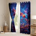thumbnail image 3 of Homewish Cute Fungus Plants Blackout Curtains,Watercolor Botanical Mushrooms Curtains Pack of 2 (42x84 Each),Blue Orange, 3 of 6