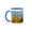Blue/White, variant on 3drose, Myanmar. Yangon. Shwedagon Pagoda. Gold Spires Glow in the Twilight., 15oz Mug