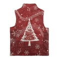 thumbnail image 5 of Xoenoiee Christmas Tree Snowflake Music Note Print Warm Fleece Vest Girls Comfy Vests Xmas Full Zipper Sleeveless Outerwear Jacket with Pockets Toddler Kids Coat, 5-6 Years, 5 of 7