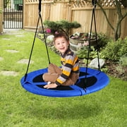 Goplus 40'' Flying Saucer Tree Swing Indoor Outdoor Play Set Swing for Kids Blue
