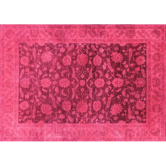 Ahgly Company Indoor Rectangle Oriental Pink Industrial Area Rugs, 2' x 3'