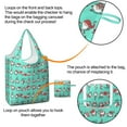 thumbnail image 4 of 5 Pack Foldable Shopping Bag,Turquoise Christmas Gnome Pattern Reusable Grocery Bags with Pockets,Large Reusable Tote Bags with Handles Waterproof & Lightweight, 4 of 6