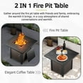 thumbnail image 5 of PARKWELL Outdoor Conversation Set with 4 High-Back Swivel Glider Chairs and 30-Inch 2-in-1 Propane Fire Pit Table, 50,000 BTU Patio Furniture for Garden, Deck, Backyard, Brown/Navy, 5-Piece, 5 of 10