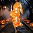 thumbnail image 6 of SELONE Plus Size Nightgowns for Women Long Long Sleeve Sleepshirt Ghost Pumpkin Sleep Dress Halloween House Dress, 6 of 8