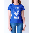 thumbnail image 2 of Light It Up Blue Autism Awareness Women's T-shirt, L, Royal, 2 of 5