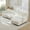 Beige, variant on 77'' Oversized Chaise Lounge, Chenille Loveseat with 2 Ottomans, Comfy Sleeper Sofa Bed, Modern Tufted Back Sectional Couches, Pillow Arms, for Living Room, Apartment, Offices, Red Brown