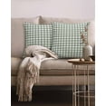 thumbnail image 2 of 2 Packs Decorative Cotton Throw Pillow Covers, Sage Green White Buffalo Plaid 18 x 18 Inch Square Reversible Soft Cushion Case for Couch Bedroom Sofa Living Room Chair Car, 2 of 6