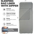 thumbnail image 3 of Tough Outdoors Sleeping Bag Liner - Adult Sleep Sack for Backpacking, Hotels & Hostels - Lightweight Camping Sheets, Gray, 3 of 6