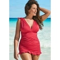 thumbnail image 6 of Swimsuits for All Women's Plus Size Adjustable Ruched Swimdress, 6 of 6