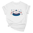 thumbnail image 3 of Plus Size Tops for Women Independence Day Short Sleeved Round Neck Printed T-shirt White L, 3 of 3