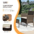 thumbnail image 6 of Vineego 4 Pieces Outdoor Patio Furniture Sets Conversation Sets Rattan Chair Wicker Sets with Cushioned Tempered Glass, 6 of 8