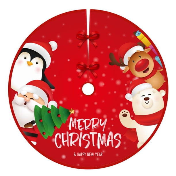 Árbol De Navidad De 90Cm Alfombra De Tela Cepillada Patrón De Personalidad Año Nuevo Árbol De Navidad Alfombrilla De Suelo Adornos Decoración Advancent HA043620-01