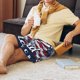 thumbnail image 5 of Fotbe Mallard Duck With American Flag Pantalones Cortos de Pijama para Hombre, Ropa de Dormir, Pantalones de Pijama Cortos para Hombre-Small, 5 of 6