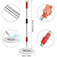 thumbnail image 2 of Cozyswan Easy Wring, Stainless Steel Basket with Wheels with Extra Refills Spin Mop, Black and Red, 2 of 7