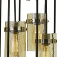 thumbnail image 3 of Rectangular Open Cage Design Pendant with Cylindrical Glass Shade, Black- Saltoro Sherpi, 3 of 5