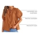 thumbnail image 4 of Camisa PRETTYGARDEN de verano con botones, cuello en V, marrón y amarillo, talla XXL, 4 of 9