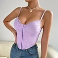 thumbnail image 4 of Mittory Women's Floral Mesh Lace Sleeveless Spaghetti Strap Crop Cami Tank Top Camisole Tops, 4 of 7