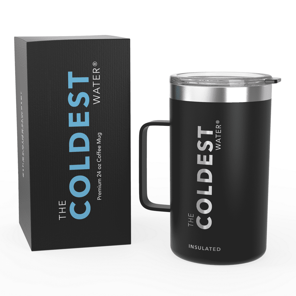 The Coldest Coffee Mug Mug for Hot & Cold Drinks 24oz (Stealth Black