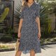 thumbnail image 2 of Vestido Bohemio Floral Vestido de Gasa Vestido de Manga Corta Con Cuello en Vvestido Casual de Mujer Con Cuello en V Gasa Floral Boho Vestido de Playa de Manga Corta Odeerbi  ODB114071, 2 of 6