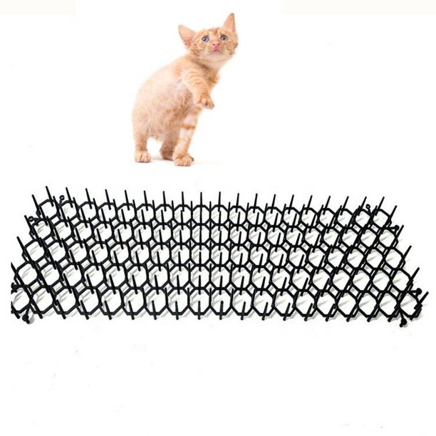 Alfombrilla antigatos de 13CM x 49CM con púas que evitan que las mascotas se acerquen, alfombrilla antigatos para exteriores adecuada para jardines interiores, 10 Uds.