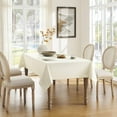thumbnail image 2 of SHIQI-Ivory Tablecloth, Farmhouse Linen Style Table Cloth Rectangle Table Cloths 60 x 104 Inch Off White, Wrinkle Resistant Washable Heavy Weight Tight Weave TableCloths, 2 of 4