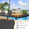 thumbnail image 4 of Outdoor Bar Height Dining Table, 59" Patio Bar Table, Rectangle Metal Steel Bar Table with Umbrella Hole for Patio, Garden, Yard, Balcony, Poolside, Black, 4 of 9
