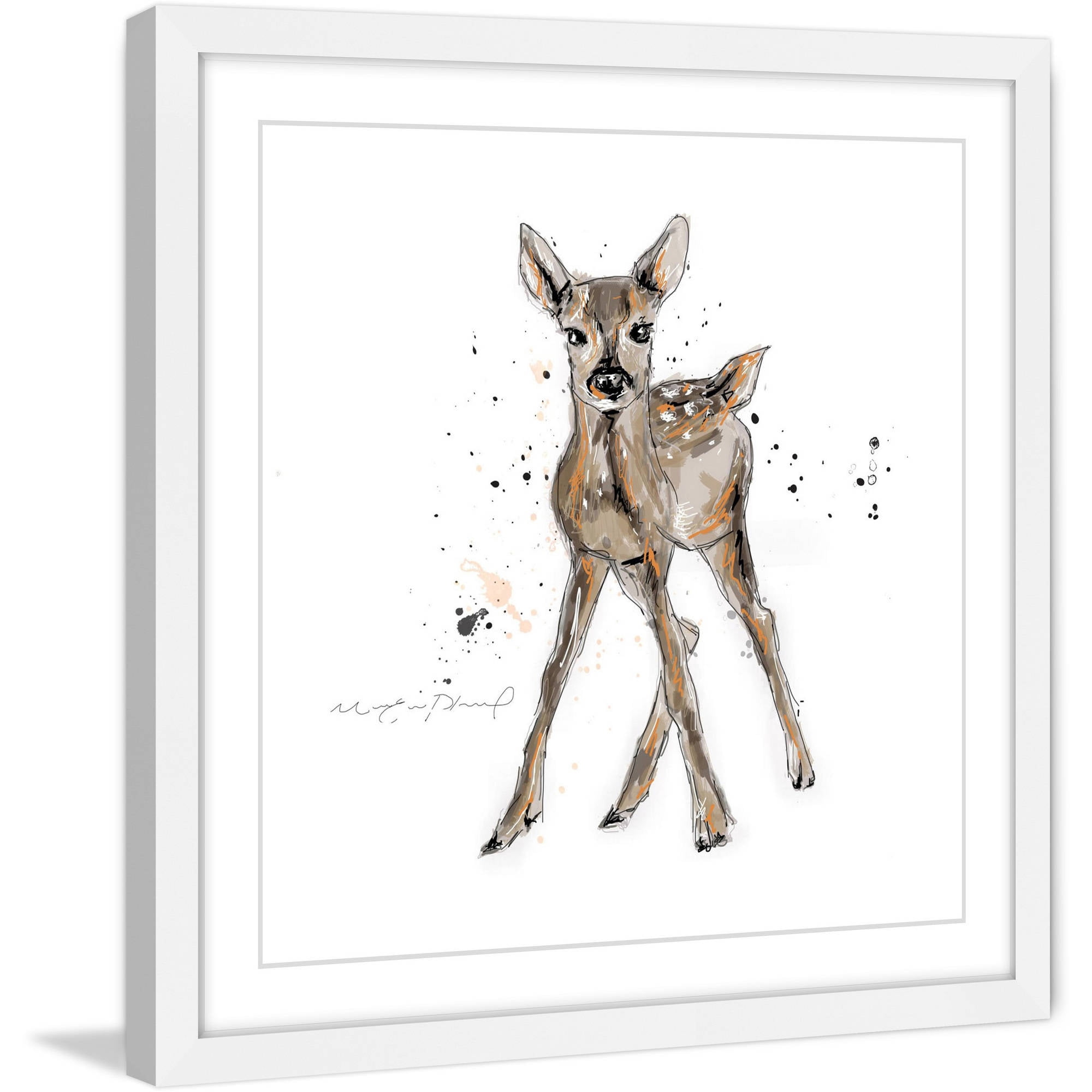 Marmont Hill "Bebe Cerf Brun" by Marie-Eve Pharand Framed Painting Print
