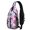 Butterfly and Pink Purple Pattern, variant on Butterfly and Rose Pink Pattern Sling Backpack, Cycling Sling Bag with Earphone Port, Breathable Padded Back Gift Ideas for Travel Shopping