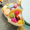 thumbnail image 3 of Amdohai Boîte à Collations Double Couche Assiettes à Bonbons en Forme de Pétale Plateau à Collations Rotatif Double Étage, 3 of 9