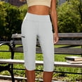 thumbnail image 7 of LAJPXKHY Womens Yoga Capris Elastic High Waisted Stretch Slim Fitting Outdoor Hiking Workout Running Pants Comfy Bottom Capri with Pockets, 7 of 7