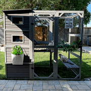 Aivituvin Large Cat Catio 4 Tiers Cat Enclosures House for Outdoor Indoor Cats with Weatherproof Roof, 3 Resting Rooms, 3 Platforms, 5 Windows 70 H 77 L