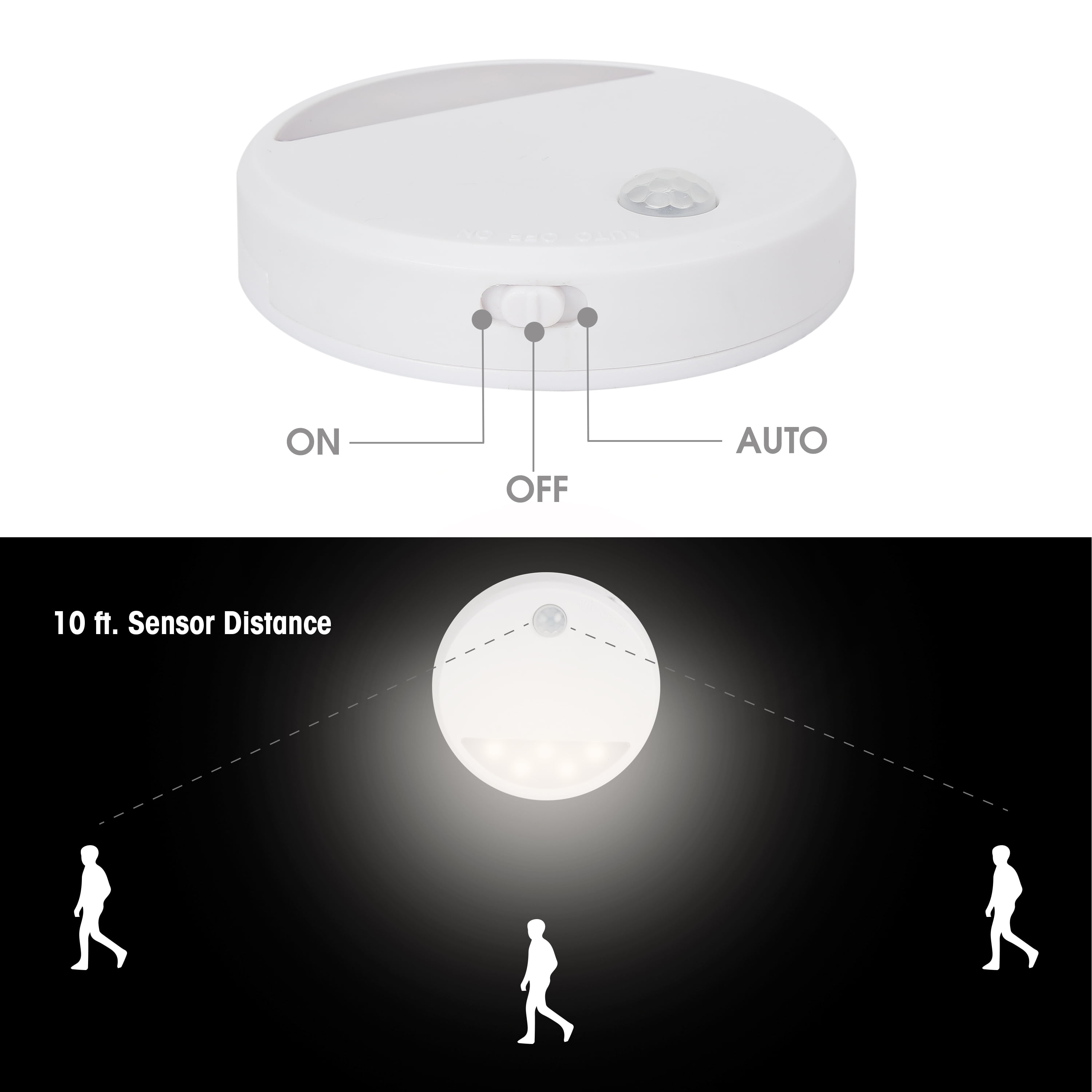 Great Value Battery Powered Motion Activated LED Under-Cabinet Light 2-Pack, 4145VN