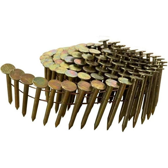 Bilot 15 Degree Round Head 1-1/2-Inch × .120 Wire Weld Collated Smooth Shank Electro Galvanized Coil Roofing Nails 2,880 PCS/Pack