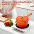 thumbnail image 6 of Walchoice 1QT Sauce Pan, Enameled Cast Iron Saucepan Dutch Oven Pot with Lid, 1 Quart Small Cooking Sauce Pot, Nonstick & Oven Safe - Orange, 6 of 8