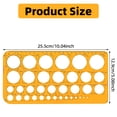 thumbnail image 1 of Circle Template, Multi-Function Rulers For Easy Drawing Of Desired Sizes, Smooth Surface With Clear Transparent Scales, Transparent Orange Drawing Aids For Schools And Offices (36 Circles), 1 of 7