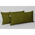 thumbnail image 2 of Vargottam Indoor/Outdoor Polyester Fabric Lumbar Pillow Cover, All-Weather Waterproof Rectangular Cushion Case for Patio Furniture,12" x 20"Set of 2-Olive Green, 2 of 7