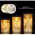 thumbnail image 4 of Juego de 3 velas LED de cristal con temporizador de 6 horas, velas de pilar para decoración de primavera, H10cm/ 12,5cm/ 15cm, 4 of 5