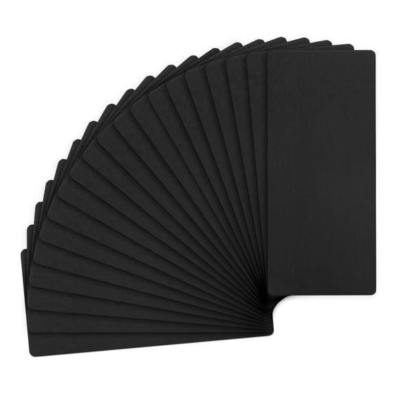 Uxcell 20-Pack Anodized Aluminium Laser Engraved Mount Metal Plate 2x1x0.06 Inch with Self Adhesive for DIY Laser Printing[Black]