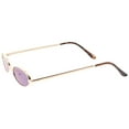 thumbnail image 3 of Extreme Small Oval Sunglasses Color Mirrored Flat Lens 51mm (Gold / Blue Mirror), 3 of 4