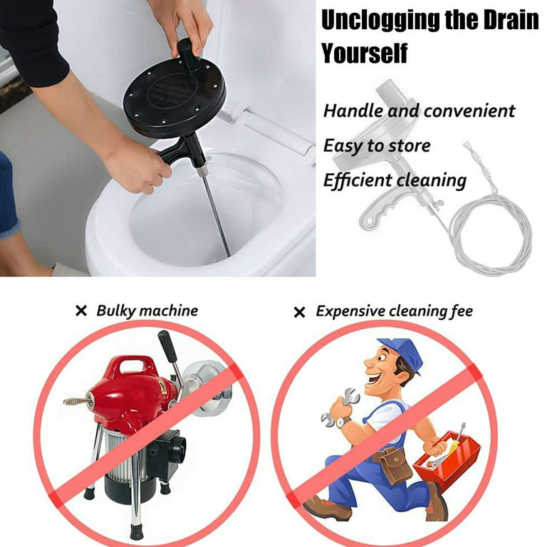 Hair Drain Cleaner Tool,9.8Ft Drain Snake Pipe Cleaner Plumbing Tub Shower  Clog Sink Toilet 