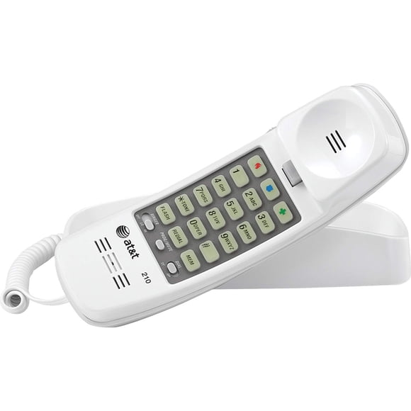 Teléfono con cable AT&T 210WH TrimLine con teclado iluminado - Blanco