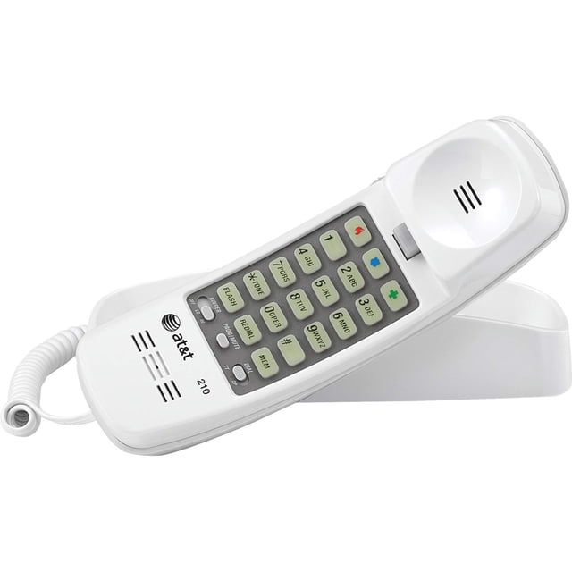 Teléfono con cable AT&T 210WH TrimLine con teclado iluminado - Blanco